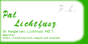 pal lichtfusz business card